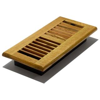 4 in. x 10 in. Wood Louvered Floor Register Medium Oak WL410-M