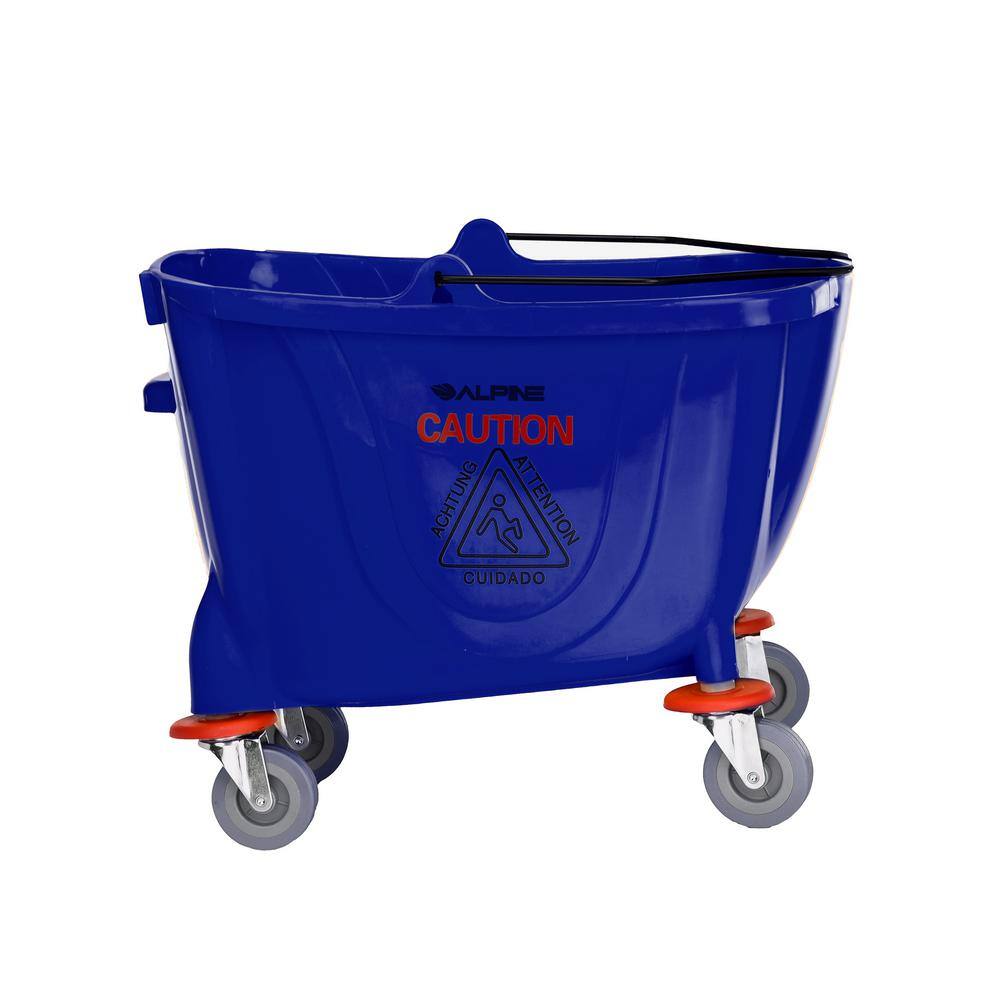 Alpine Industries 36 Qt. Mop Bucket with Side Press Wringer in Blue 462-BLU