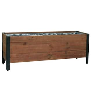 Grapevine 46 in. Urban Garden Recycled Wood and Metal Planter Rectangular PL10004