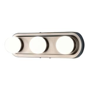 Hampton Bay Midford 3-Light Brush Nickel LED Bathroom Vanity Light Bar 59003-SN