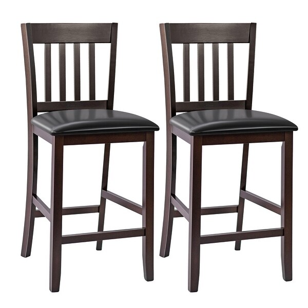 Set of 2 Bar Stools Counter Height Pub Chairs Armless Bar Chairs