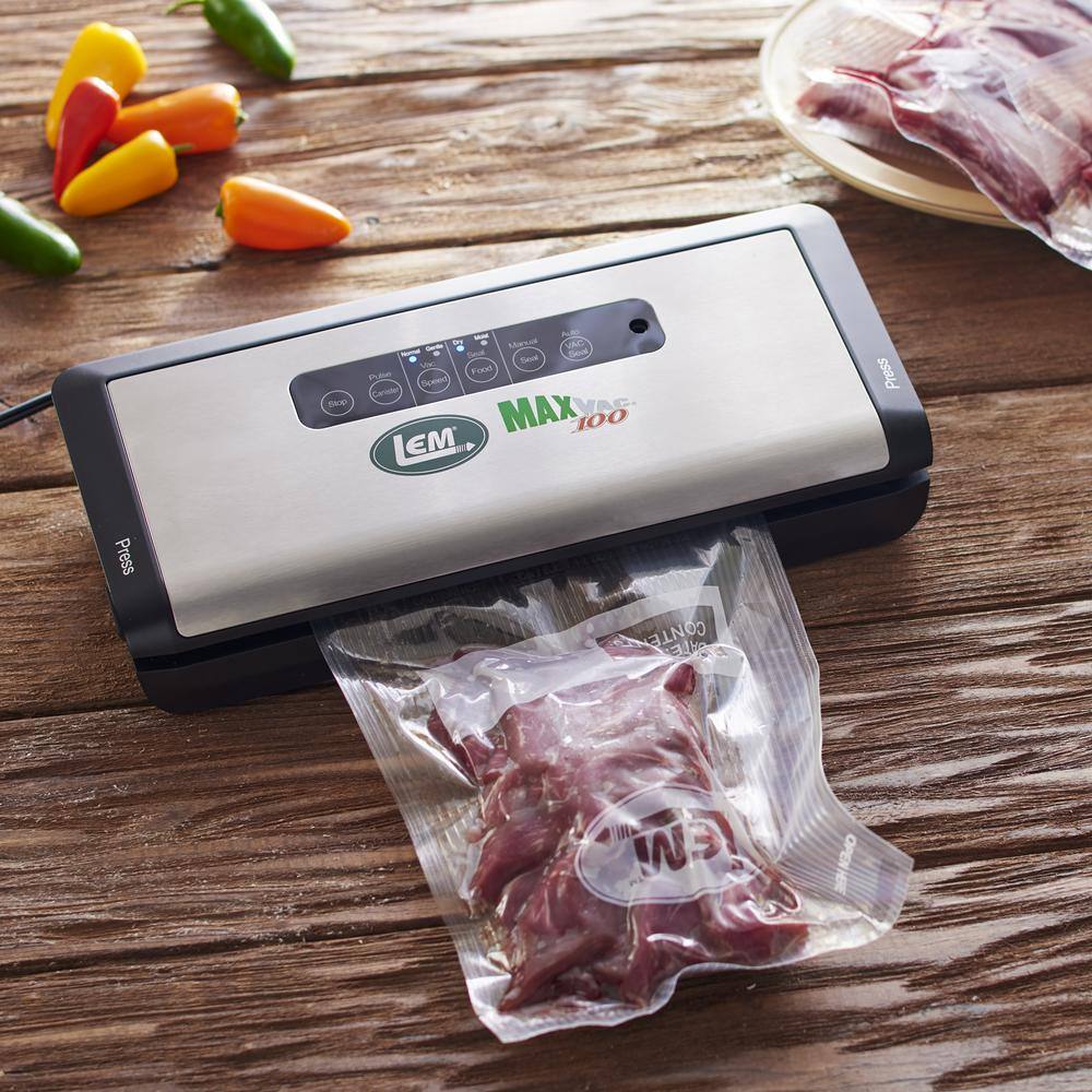 LEM MaxVac 100 Black Stainless Steel Food Vacuum Sealer 1379