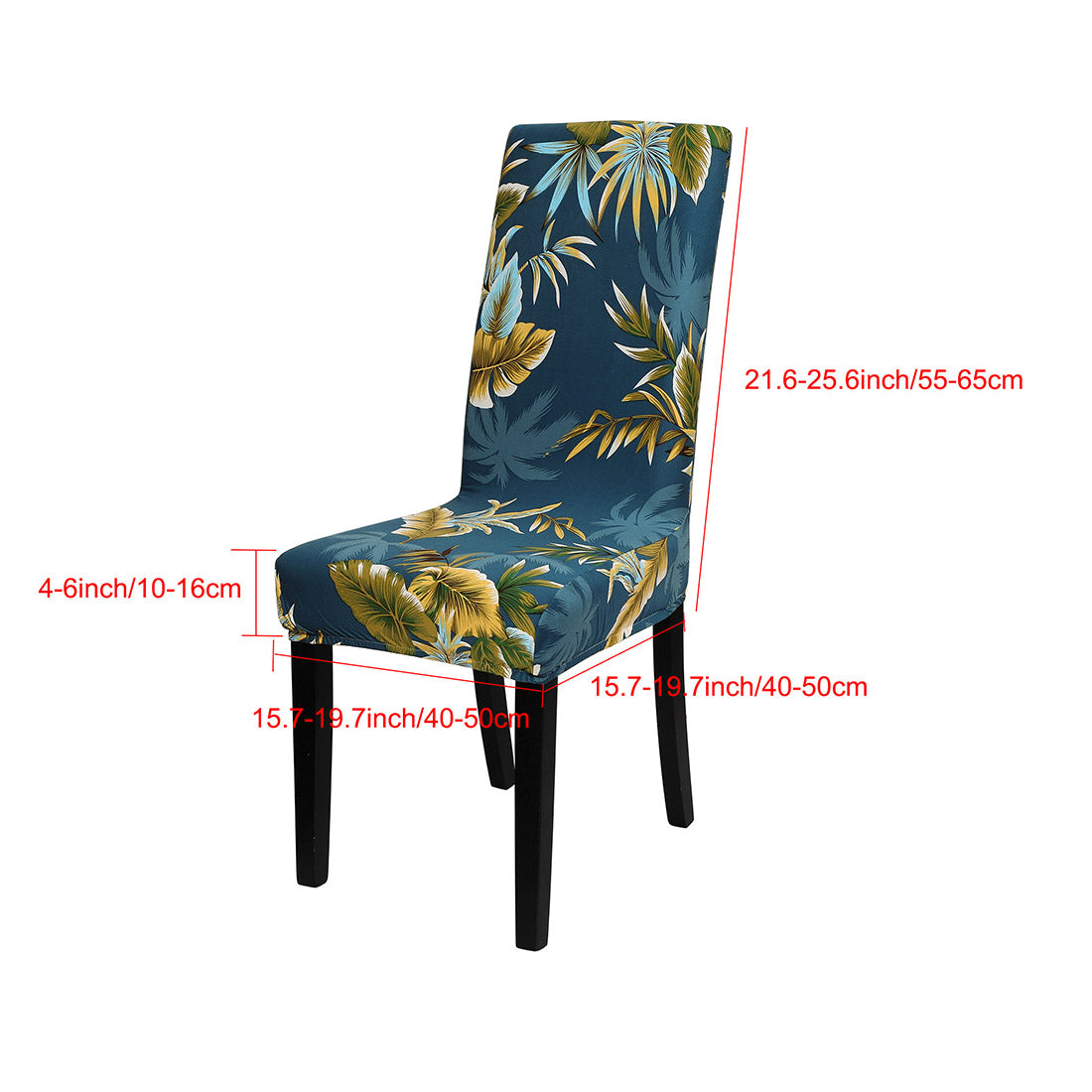 Unique Bargains Elastic Dining Chair Cover Teal and Yellow