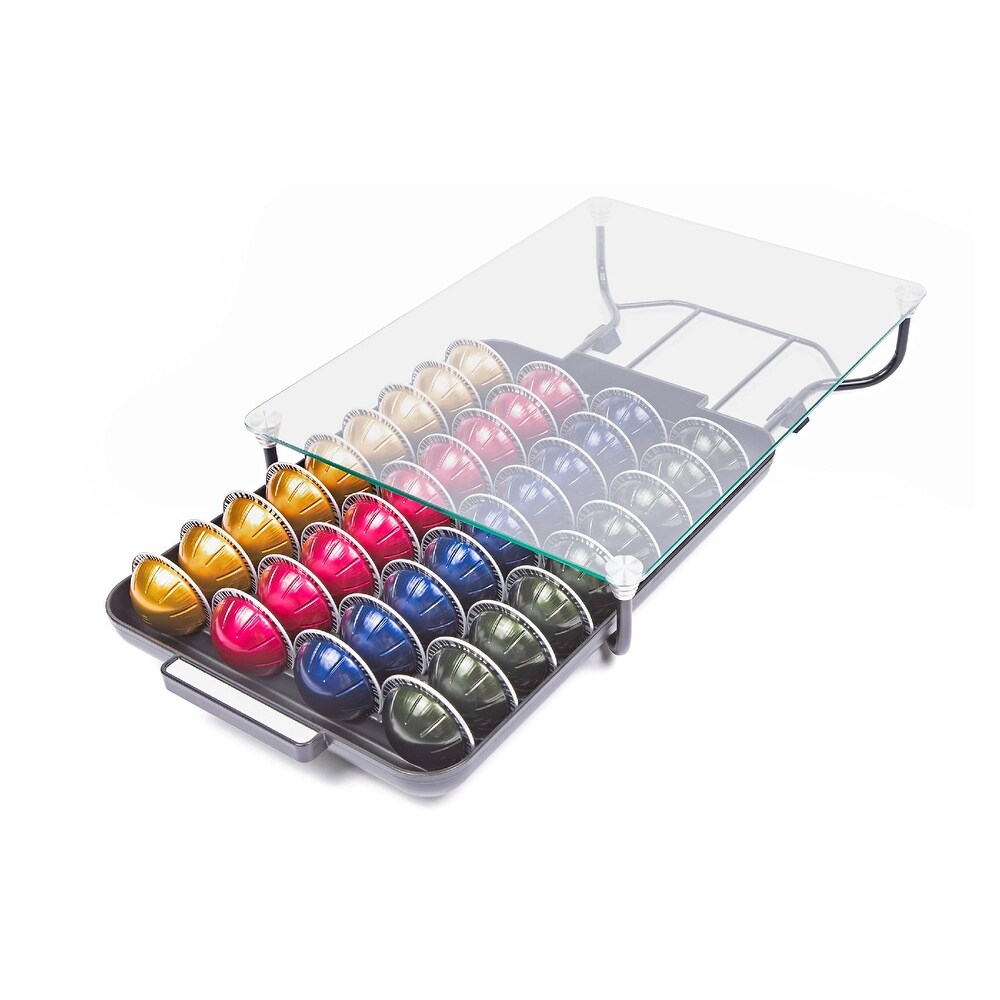 Nifty Nespresso Vertuoline Glass Top Drawer 40 Large or 52 Small Pod