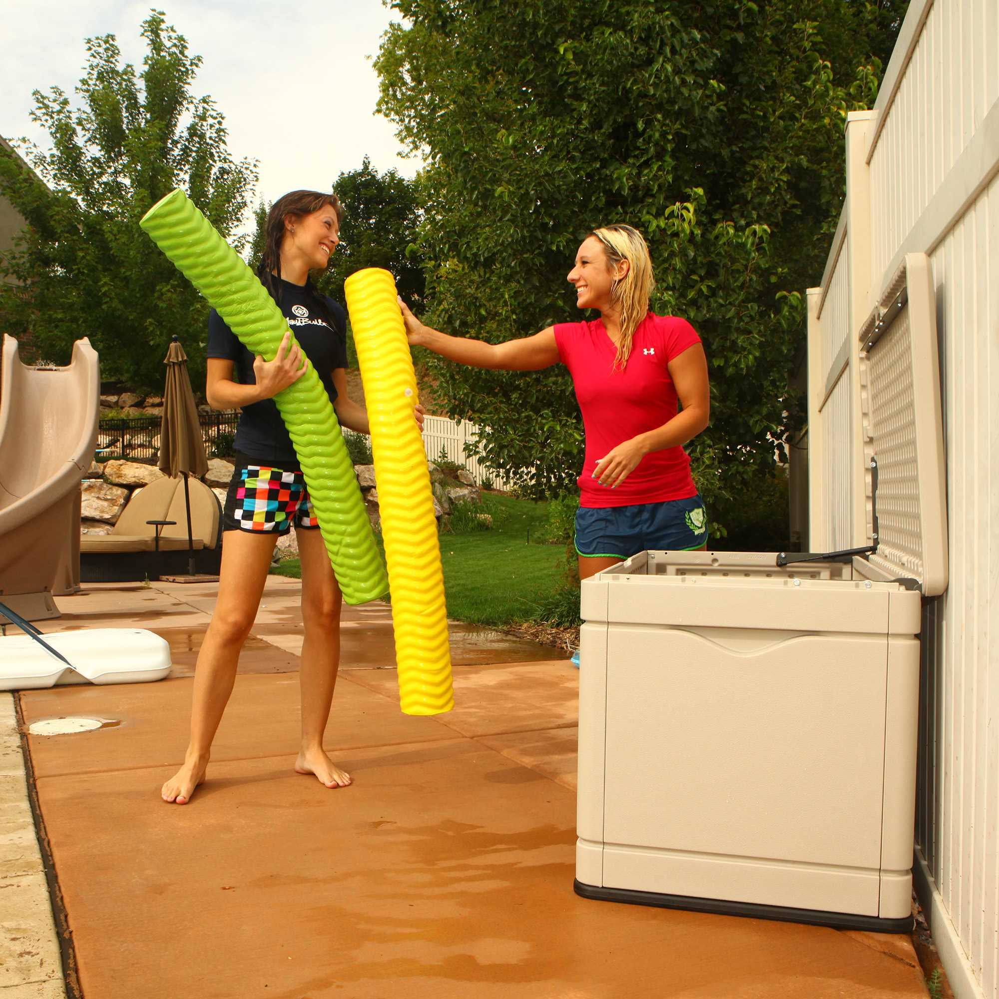 Lifetime Heavy-Duty 80 Gallon Plastic Deck Box, Beige