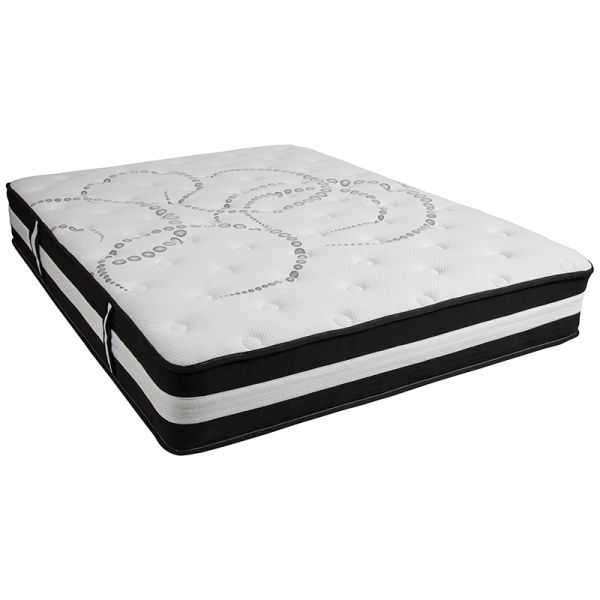 Capri Comfortable Sleep 12 Inch CertiPUR-US Certified Hybrid Pocket Spring Mattress， Queen Mattress in a Box