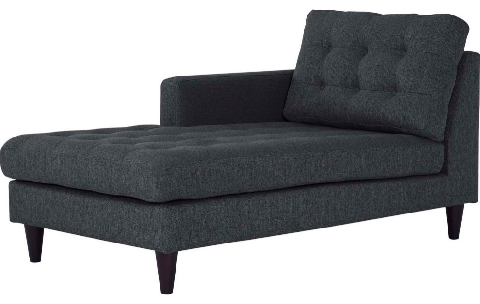 Melanie Gray Left Arm Upholstered Fabric Chaise   Modern   Indoor Chaise Lounge Chairs   by Rustic Home Furniture Deco  Houzz