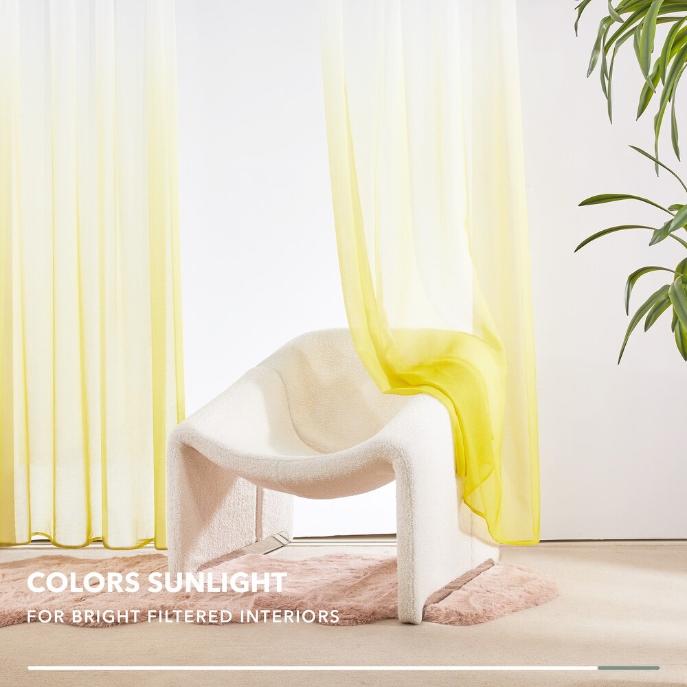 Deconovo Ombre Sheer Curtain Panel Pair(2 Panel)