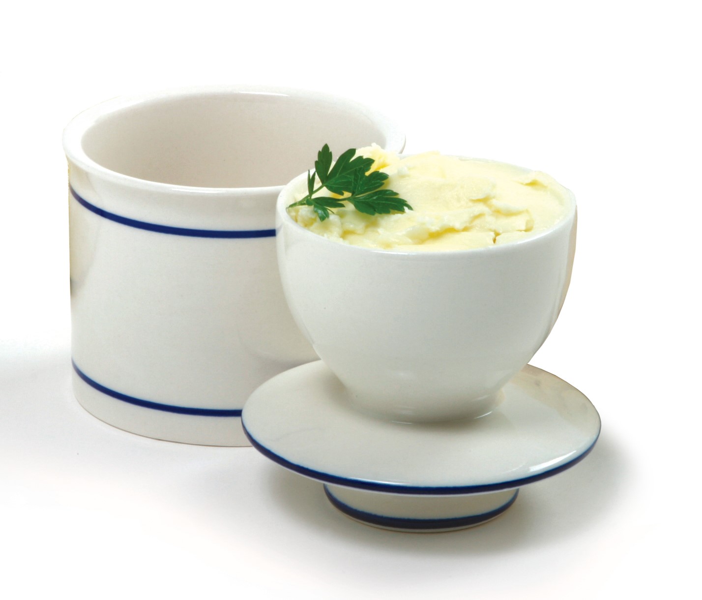 Norpro White Porcelain Butter Crock Keeper