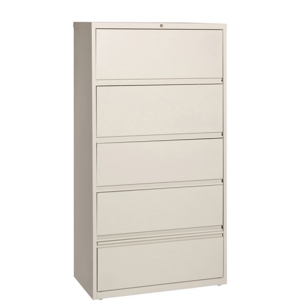 Lorell 5 Drawer Lateral File Cabinet， Letter/Legal/A4， 36