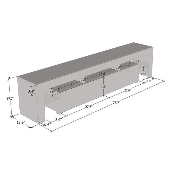 Milano 200 Modern 79-inch TV Stand with 16 Color LEDs