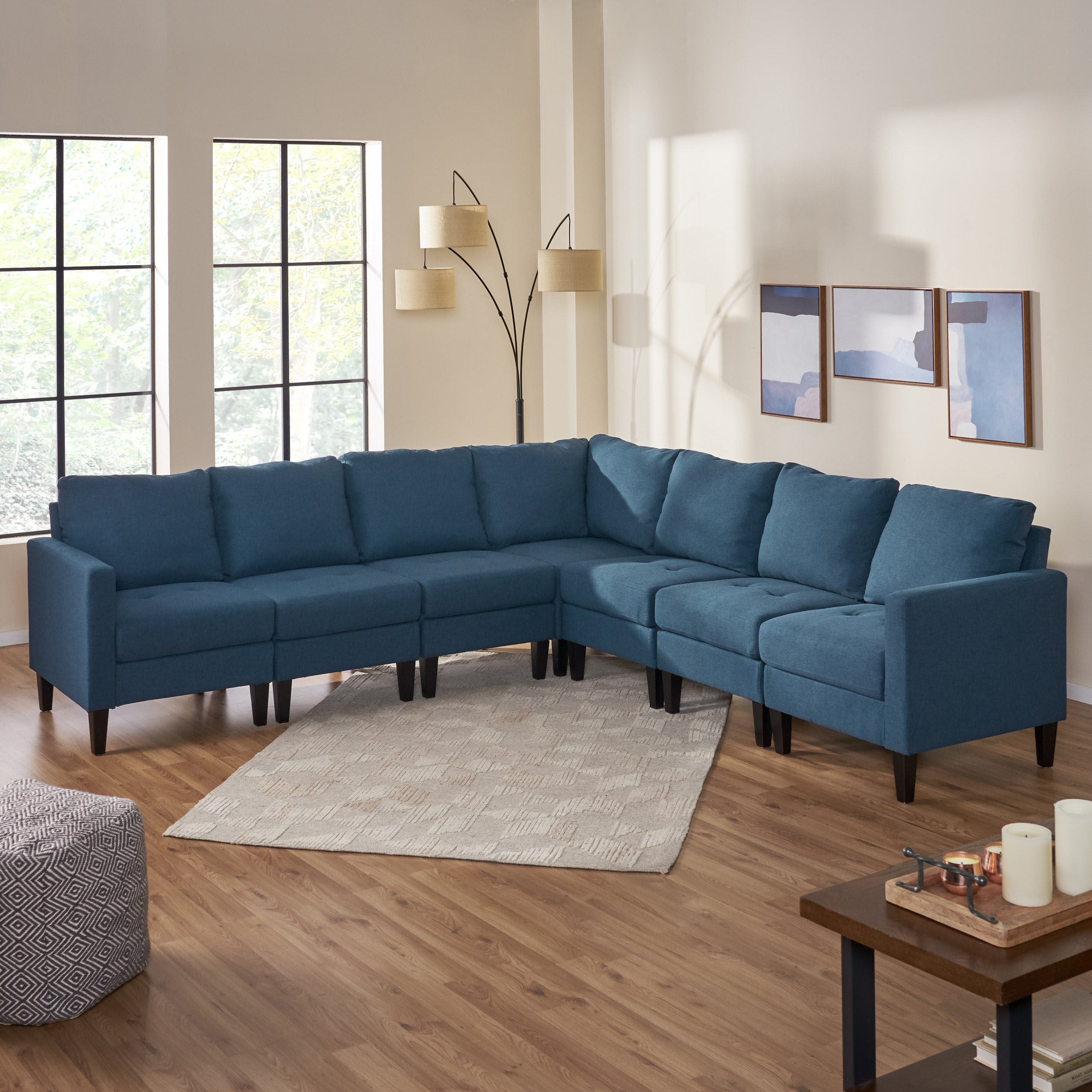 Bridger 7 Piece Versatile Fabric Sectional Couch