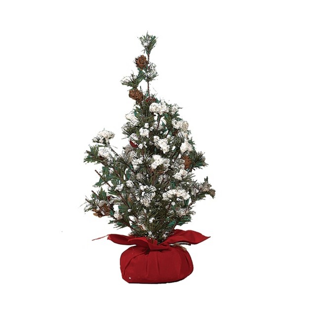 Transpac Artificial 12 In. Green Christmas Tree In Gift Bag With Berries