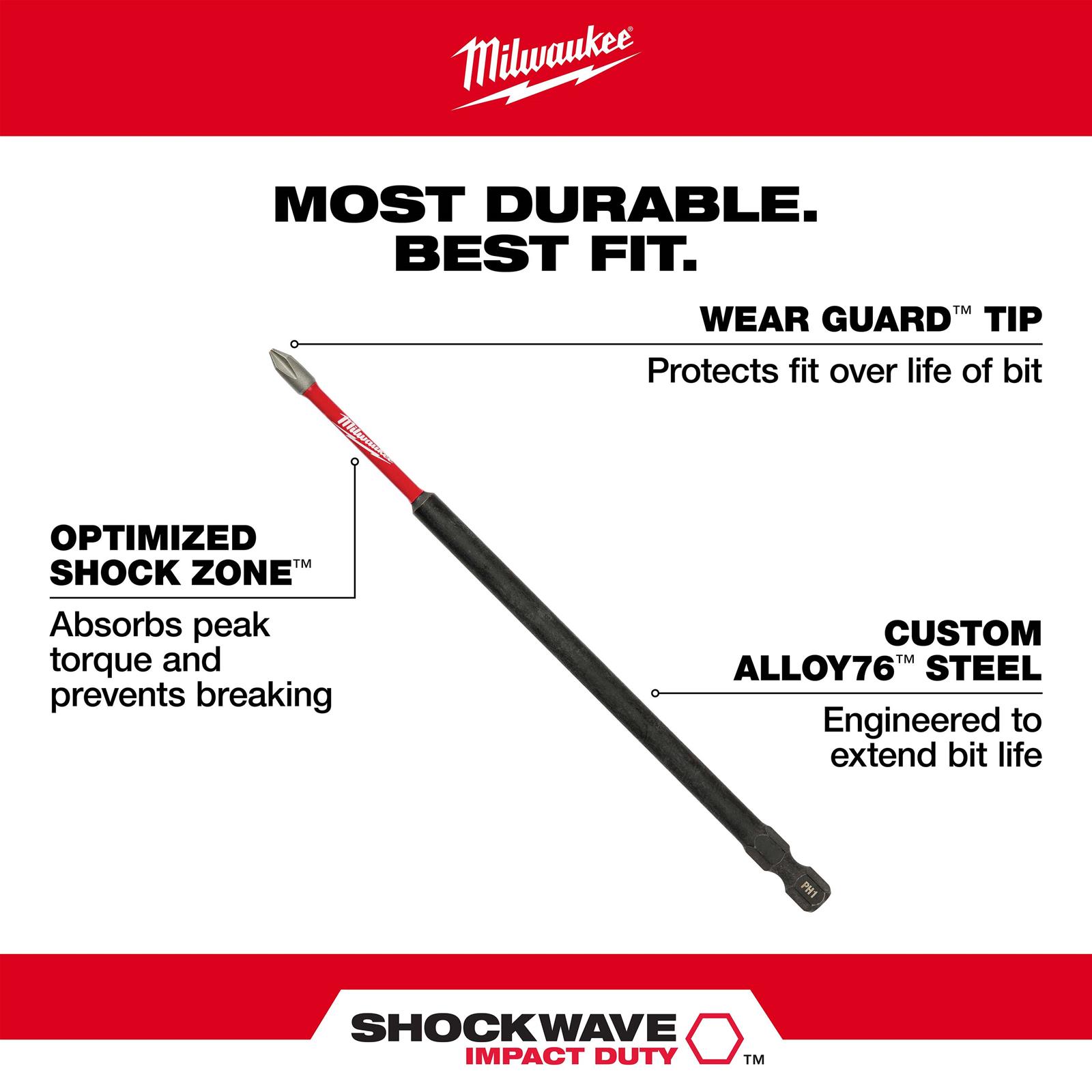 Milwaukee Tool 48-32-4245 Milwaukee SHOCKWAVE Impact Driver Bits