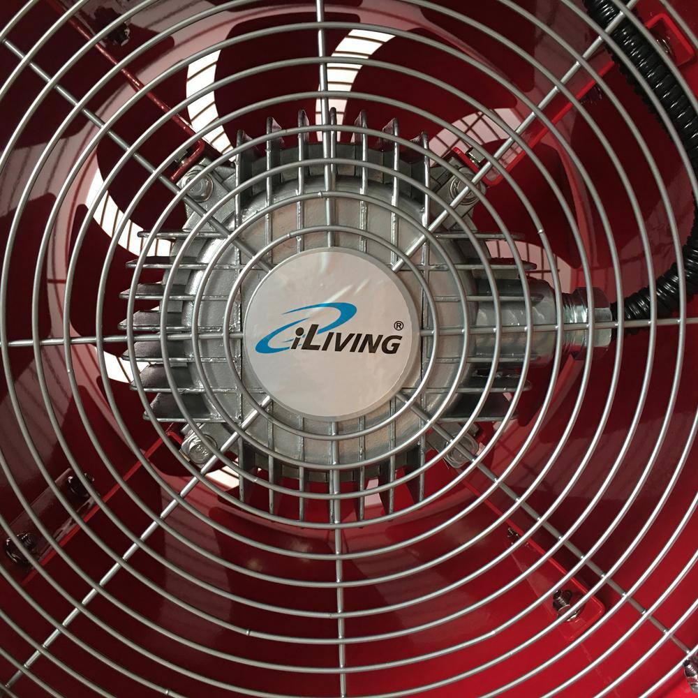 iLIVING Explosion Proof 16 in. Ventilation Floor Fan with 1100-Watt 4240 CFM Red ILG8EF16EX