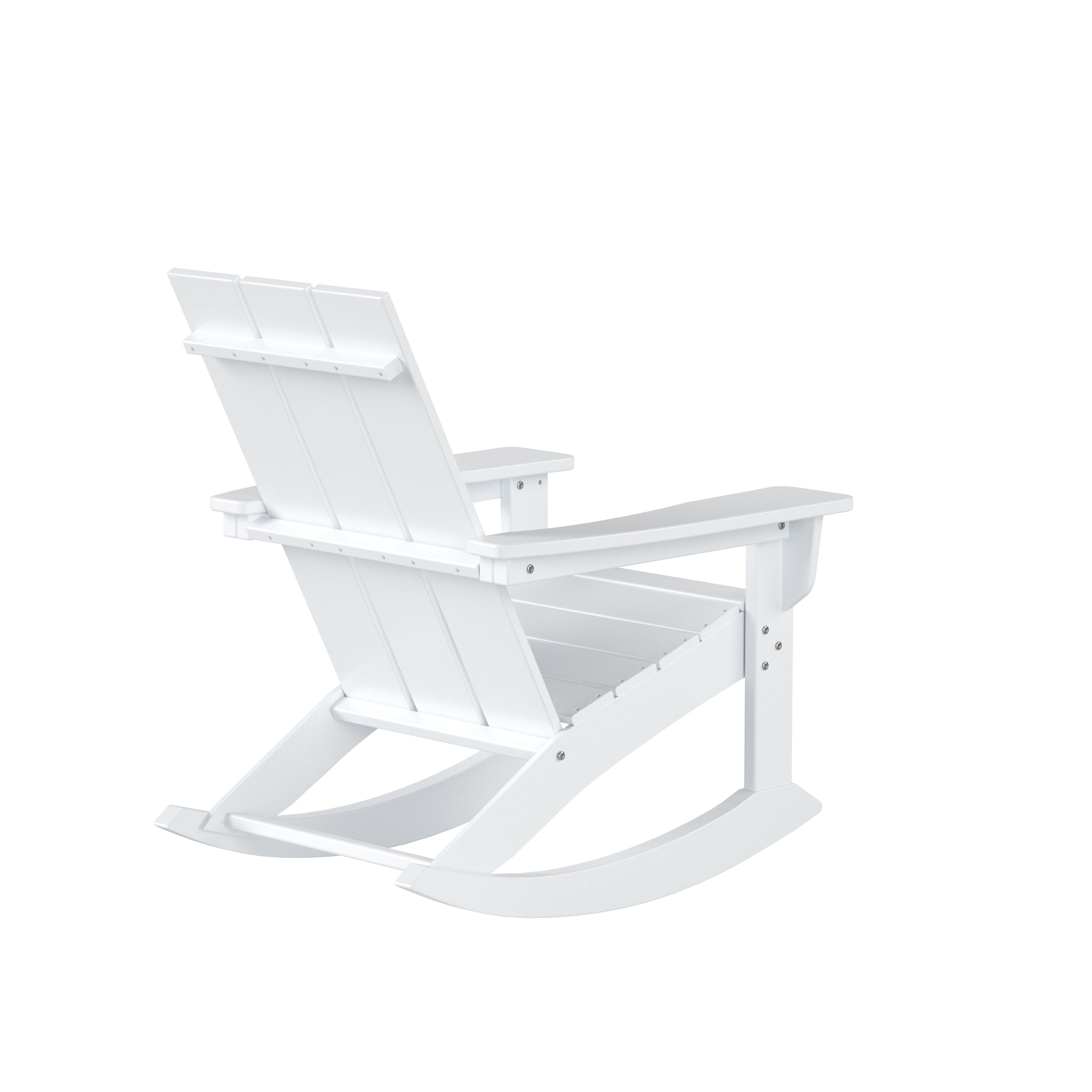 GARDEN Set of 2 Modern Plastic Outdoor Rocking Chairs for Patio Porch, White