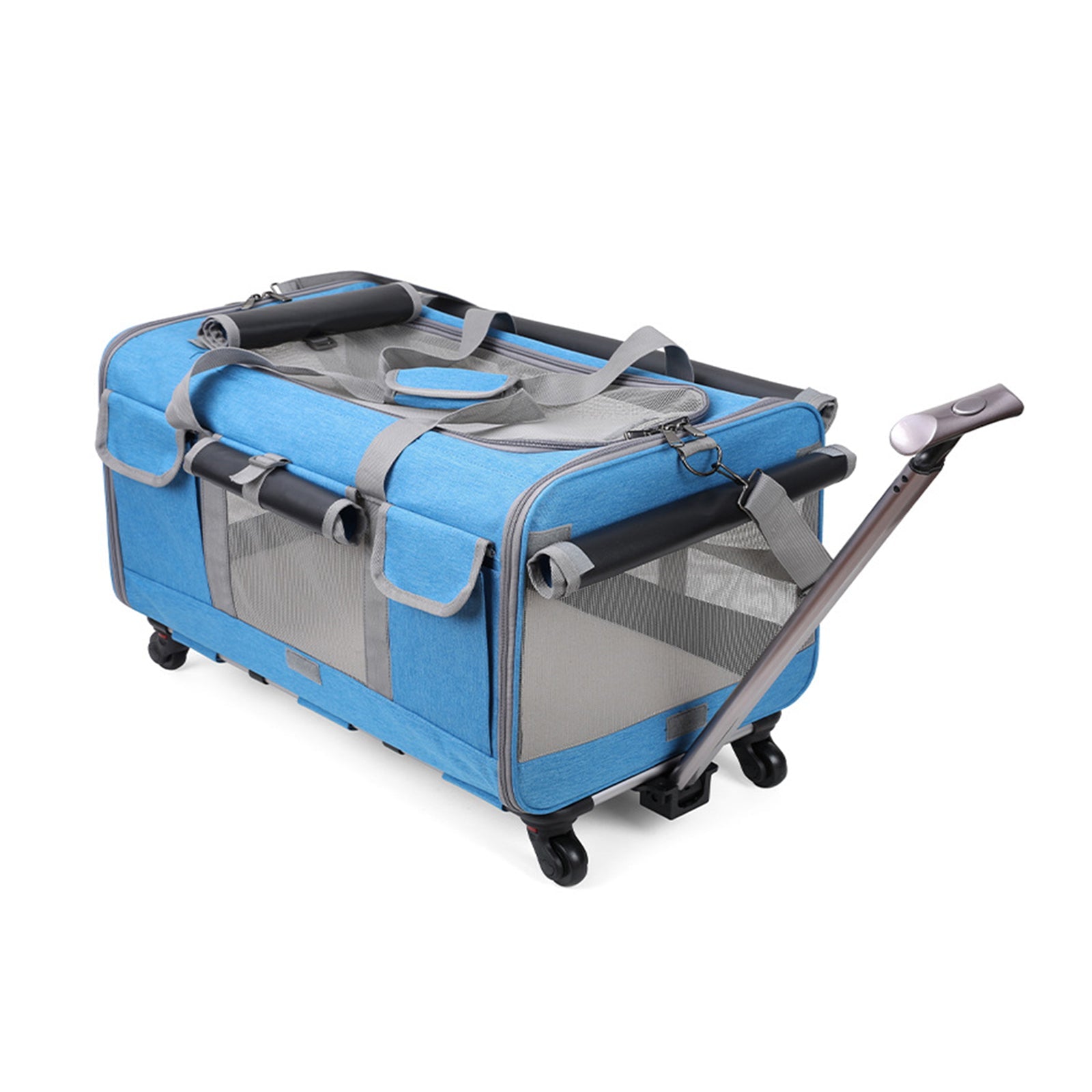 Portable Pet Carrier Bag， Pet Carrier Stroller For Small Medium Dogs and Cats， Outdoor Pet Trolley