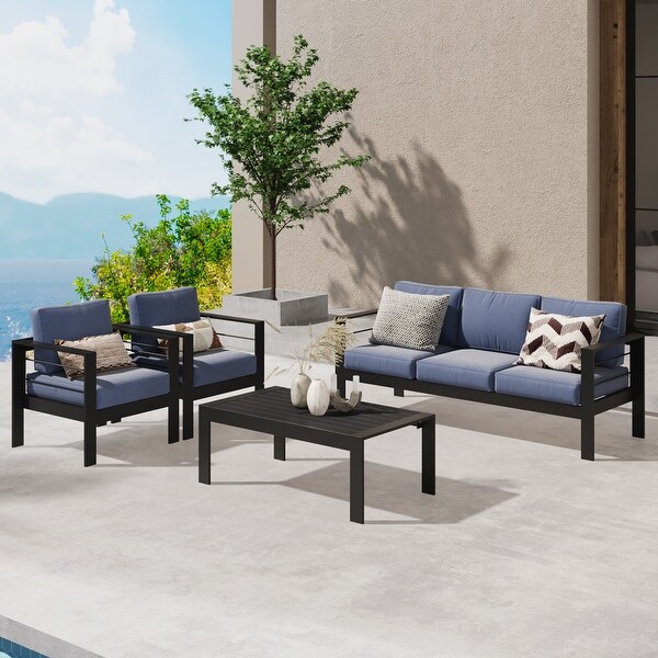 Royalcraft 4 Piece Aluminum Outdoor Patio Furniture Set