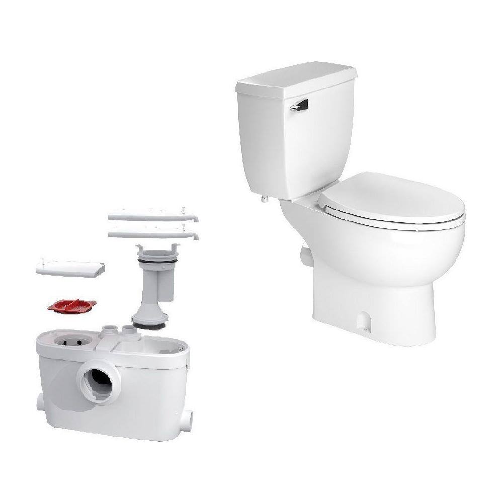 Saniflo SaniAccess3 2-Piece 1.280 GPF Single Flush Elongated Toilet with .5 HP Macerating Pump in White 082.005.087