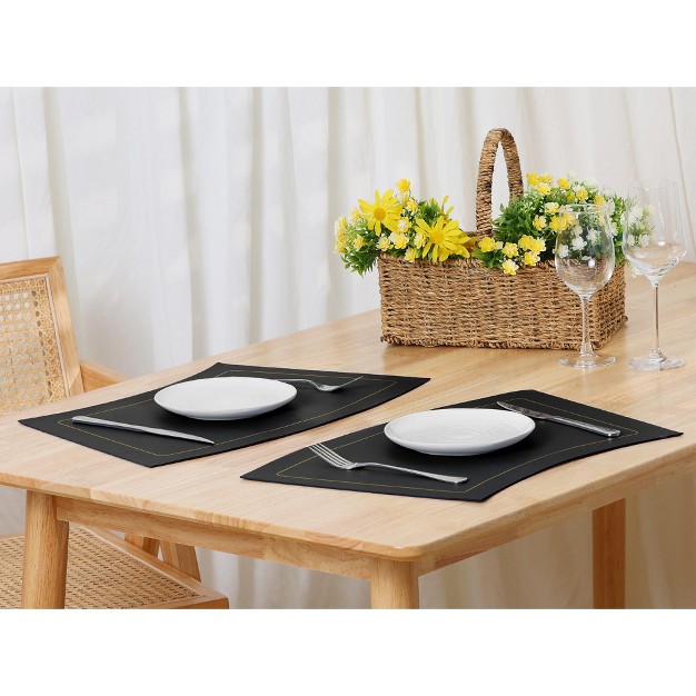 Unique Bargains Heat Resistant Faux Leather Placemats 21 X 12 Inches 6 Pcs