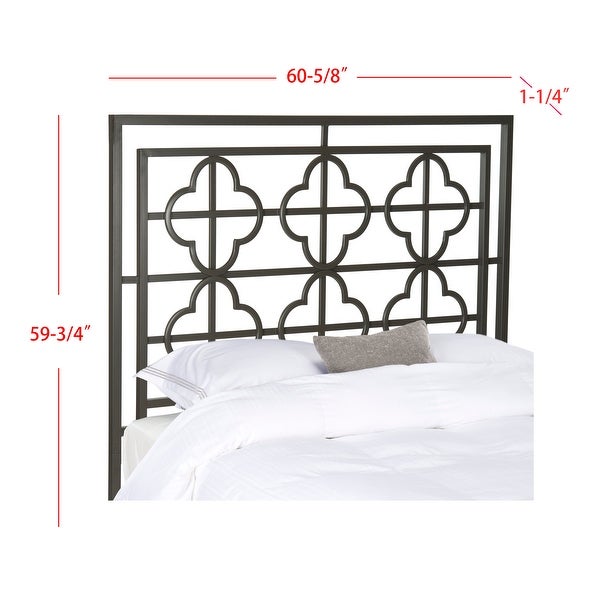 SAFAVIEH Lucina French Gunmetal Quatrefoil Headboard (Queen) - - 10328861