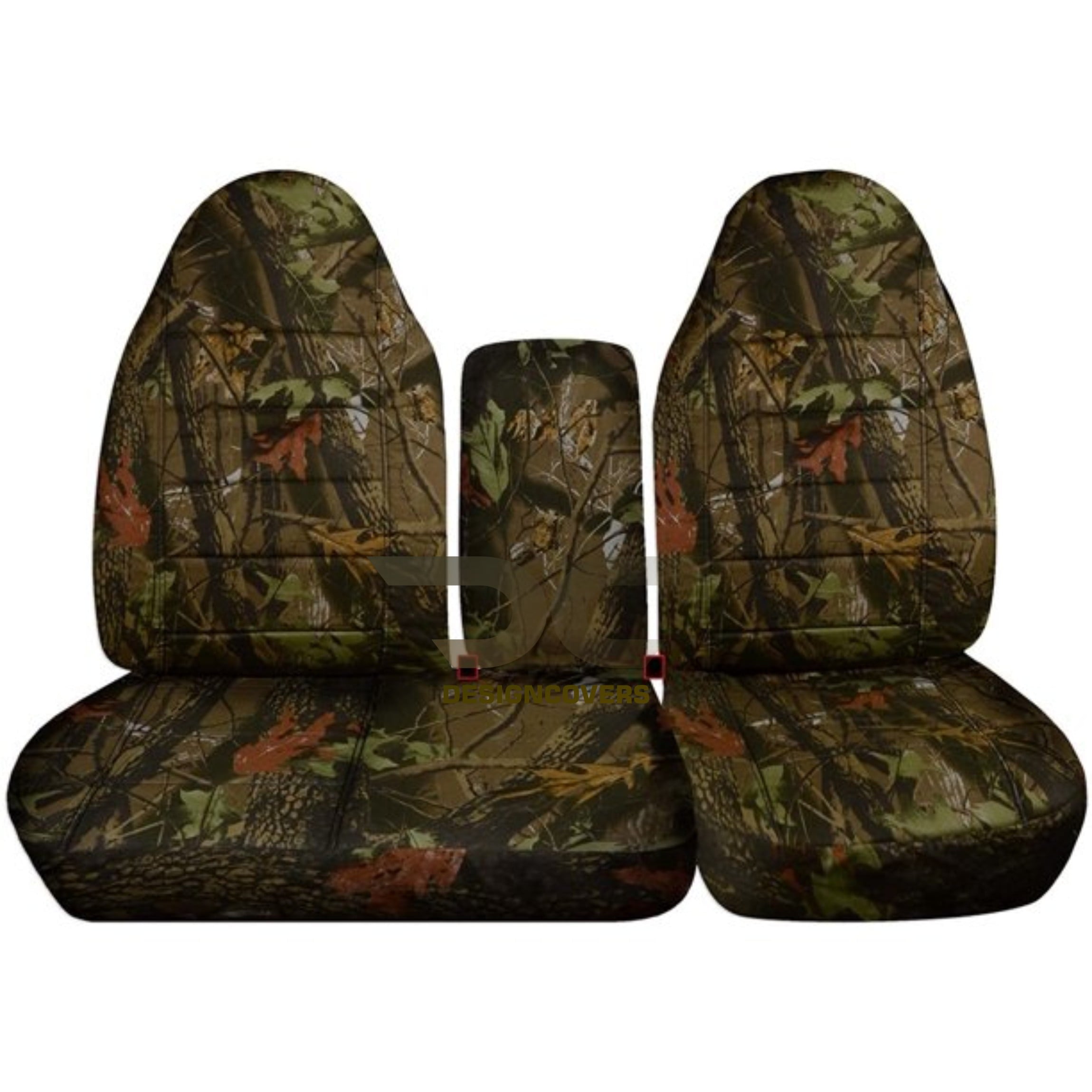 T88-Designcovers Compatible with 1997-2000 Ford F-150 Camouflage Truck Seat Covers (Front 40/60 Split Bench) with Molded Headrests，Opening Console:Real Tree