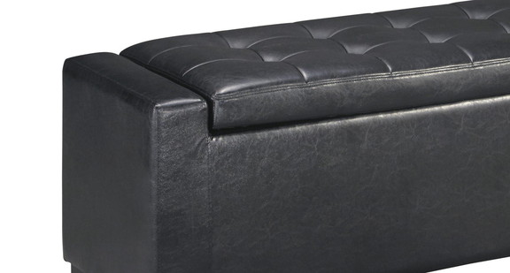 Benjara BM210808 Leatherette Upholstered Storage B...