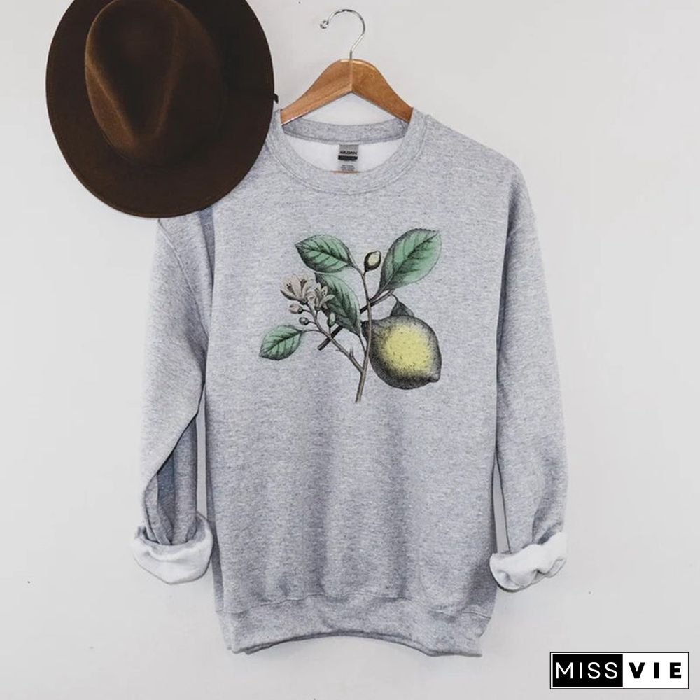 Lemon Botanical Vintage Image Unisex Sweatshirt