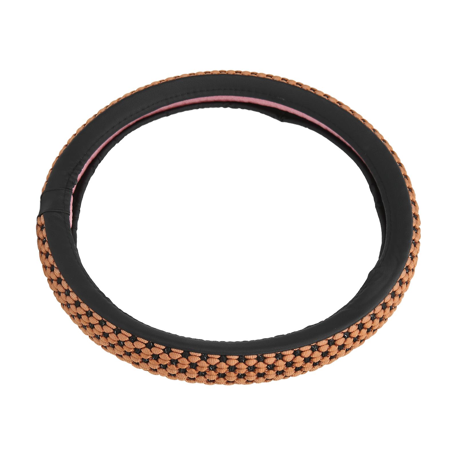 Universal 15 Inch Steering Wheel Cover Anti Slip Steering Wheel Protector Car Interior Accessorybrown