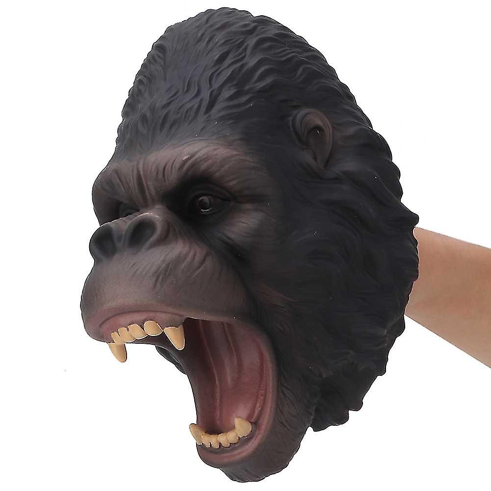 Simulation Plastic Animal Head Hand Puppet Toys Gloves For Children Gift (gorilla)