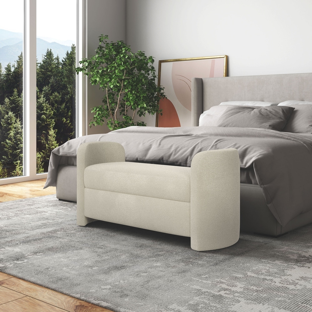 Leven Upholstered Bench with Arms