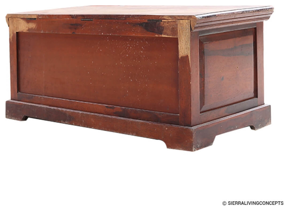 Brass Multi use Solid Wood Coffee Table Chest   Farmhouse   Coffee Tables   by Sierra Living Concepts Inc  Houzz