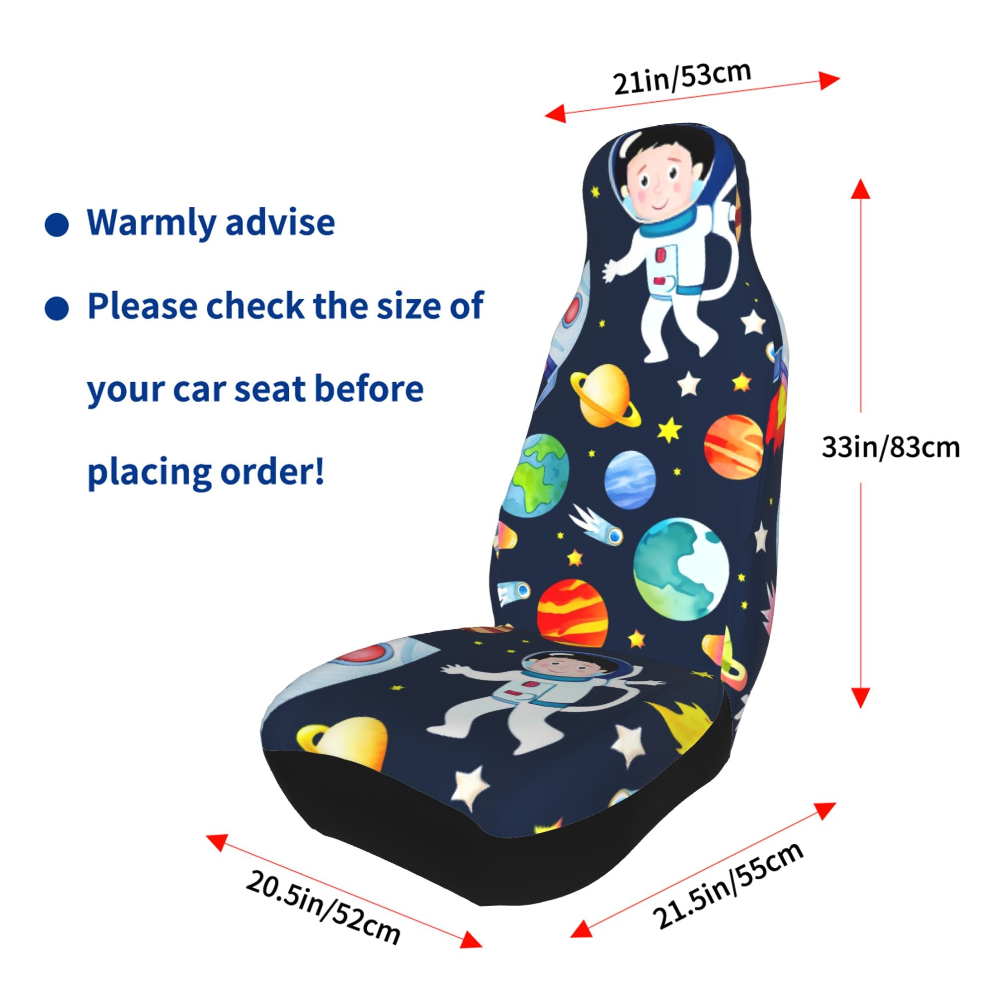 ZICANCN Car Seat Cover Space Tourism Car Front Seat Covers Protectors ， Automotive Seat Covers for Cars Trucks Suv