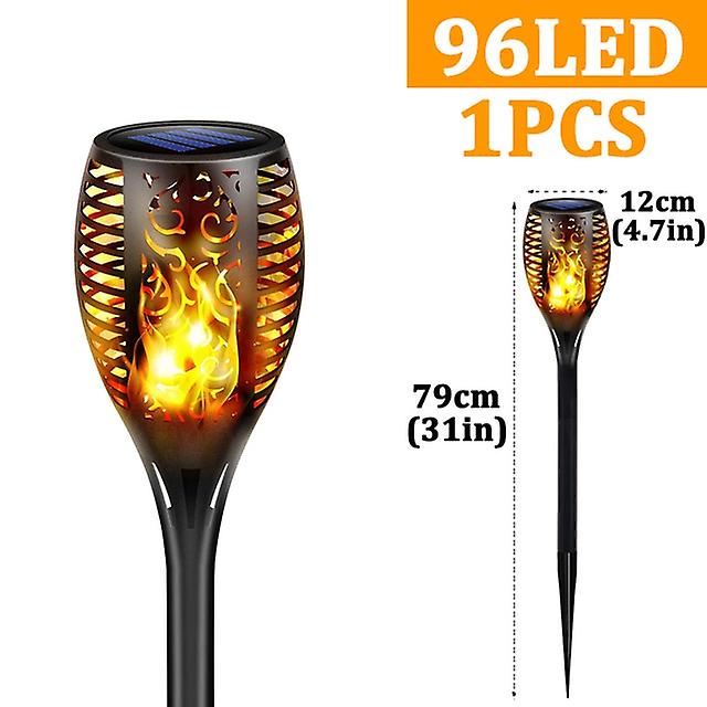 96 Led Outdoor Solar Torch Lights Waterproof Garden Patio Flickering Dancing Flame Lamp