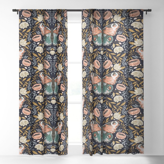 Avenie Morris Inspired Butterfly Iii Single Panel Sheer Window Curtain Society6