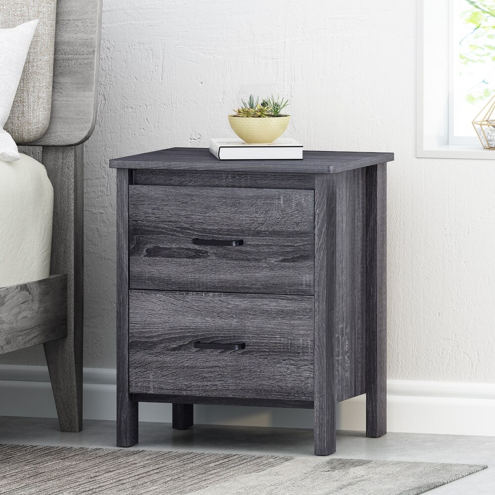 Olimont Contemporary 2 Drawer Nightstand by Christopher Knight Home