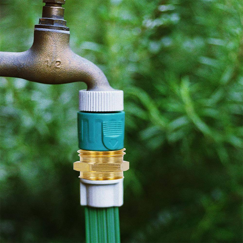 Dyiom 34 in. Heavy-Duty Brass Garden Hose Connector with Dual Swivel for Female Hose to Female Hose ( 2-Pack ) B08SC3J9K3