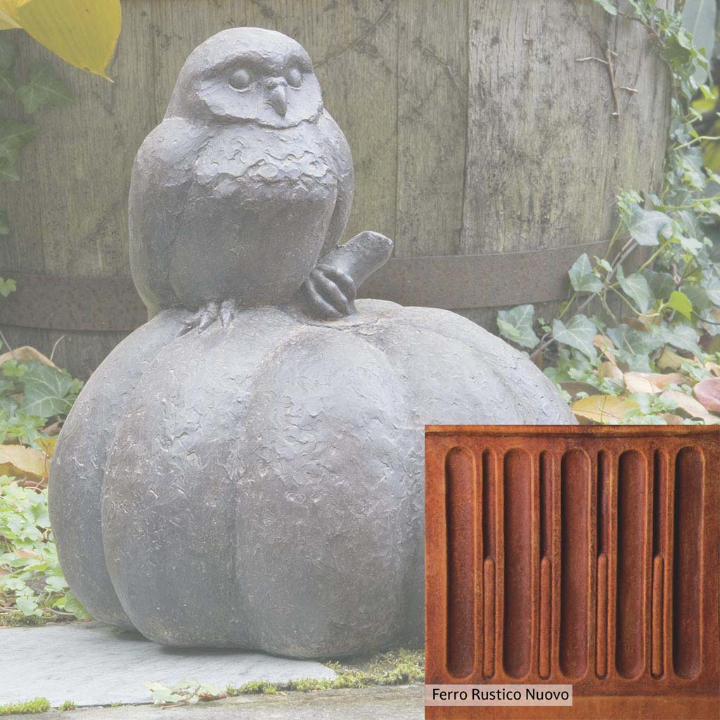 Campania International Owl on Pumpkin Statue