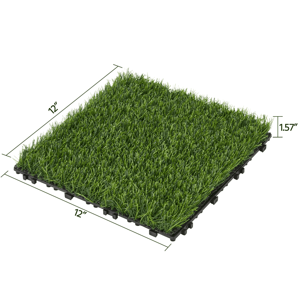 Topeakmart 27pcs Artificial Grass Interlocking Turf Tile Indoor/Outdoor, 12