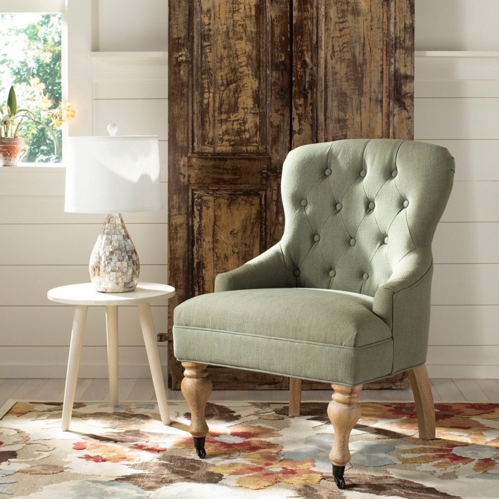 Lincoln Tufted Arm Chair Granite   Traditional   Armchairs And Accent Chairs   by V.S.D Furniture  Houzz