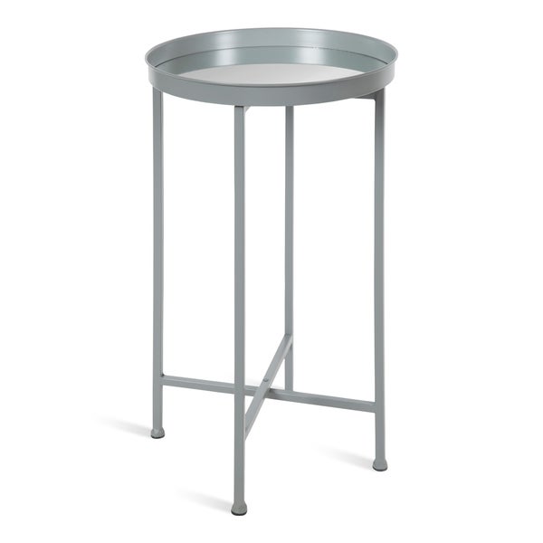 Kate and Laurel Celia Round Metal Foldable Tray Accent Table