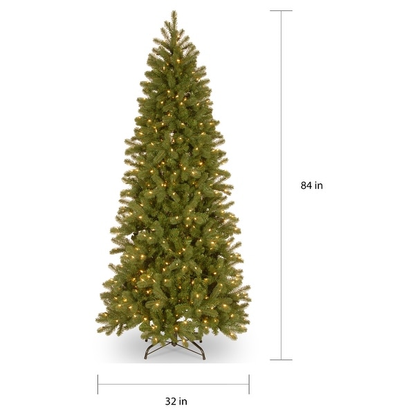 National Tree Company 7 ft. Downswept Douglas® Pencil Slim Fir Tree with Dual Color® LED Lights