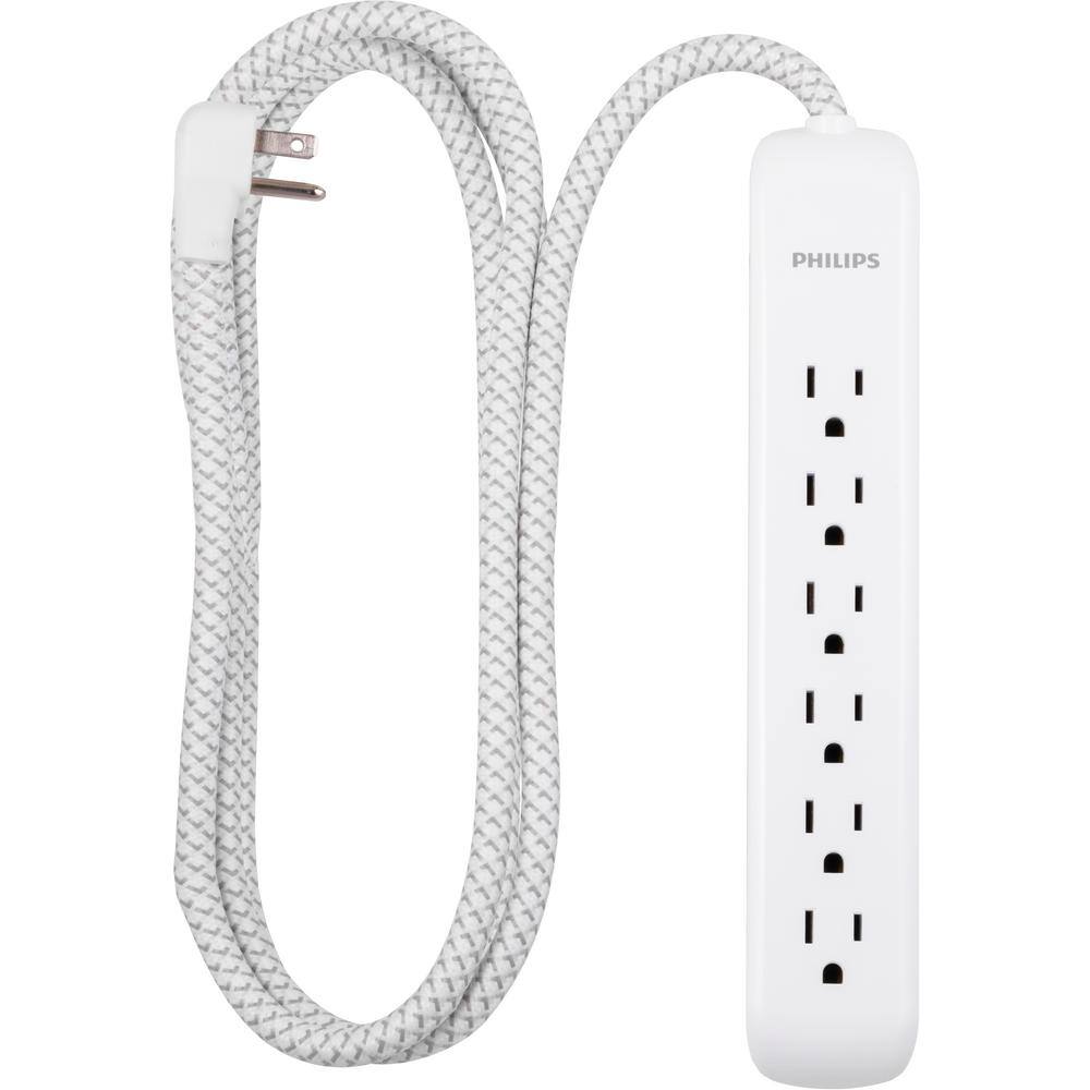 Philips 6 ft. Cord 6-Outlet Braided Cord Surge Protector SPC3054WA37