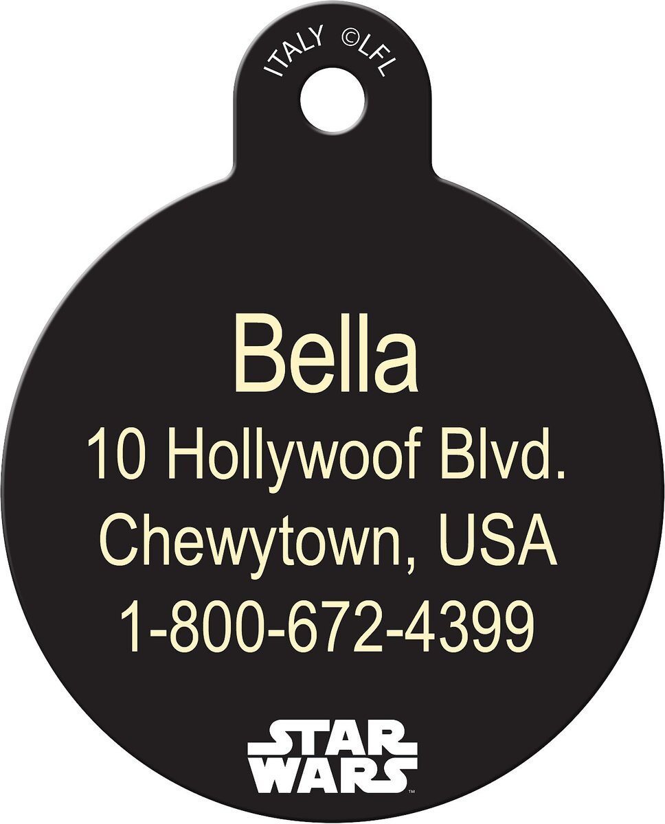 Quick-Tag Star Wars The Mandalorian's The Child Baby Yoda All Ears Circle Personalized Dog and Cat ID Tag