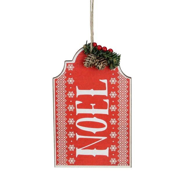 Red And White Snowflake Pattern quot noel quot Christmas Wall Plaque