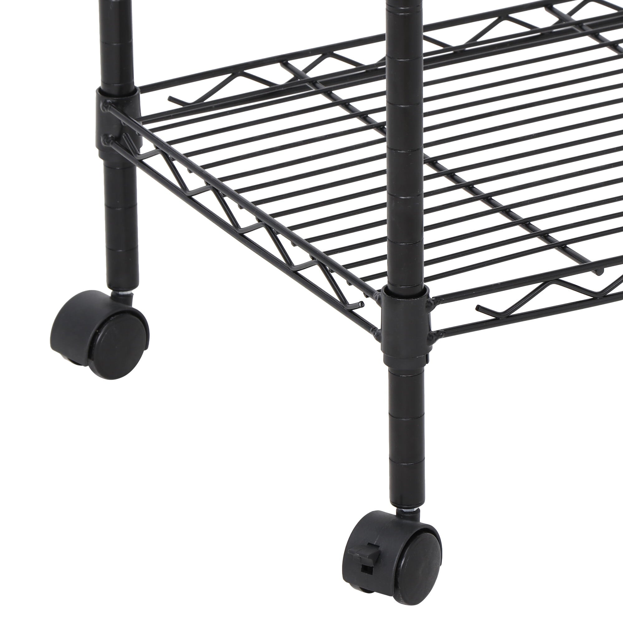 ZENSTYLE 31.2 H Metal Frame 3-Shelf Kitchen Storage Shelves, Black