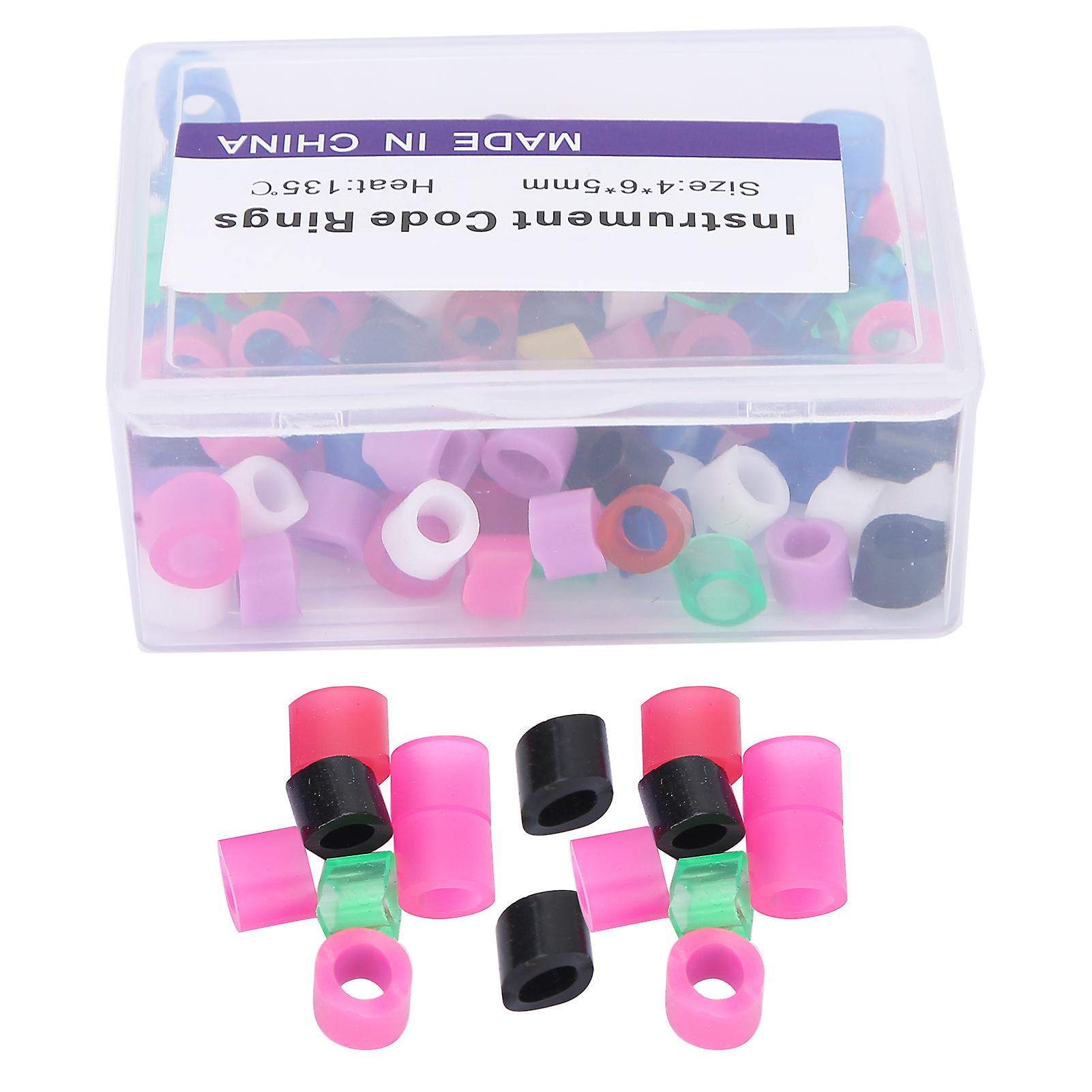 100pcs Dental Color Code Rings Nontoxic Silicone Dental Color Code Rings Accessory Supplies(mix Color )