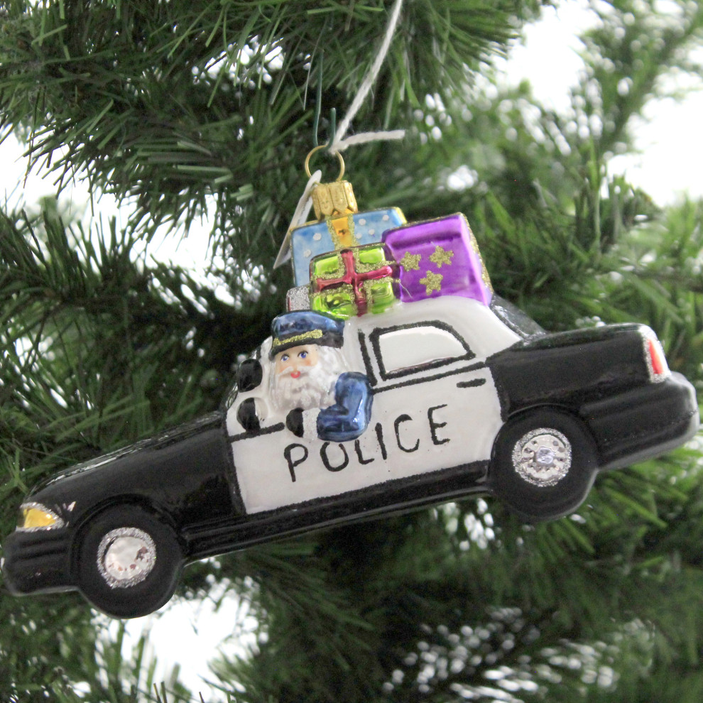 Holiday Ornaments Santa In Police Car Christmas Gifts S793   Christmas Ornaments   by Story Book Kids Inc  Houzz