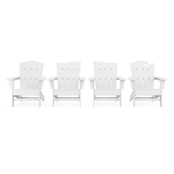 Polywood Wave Collection 4-Piece Adirondack Chair Set