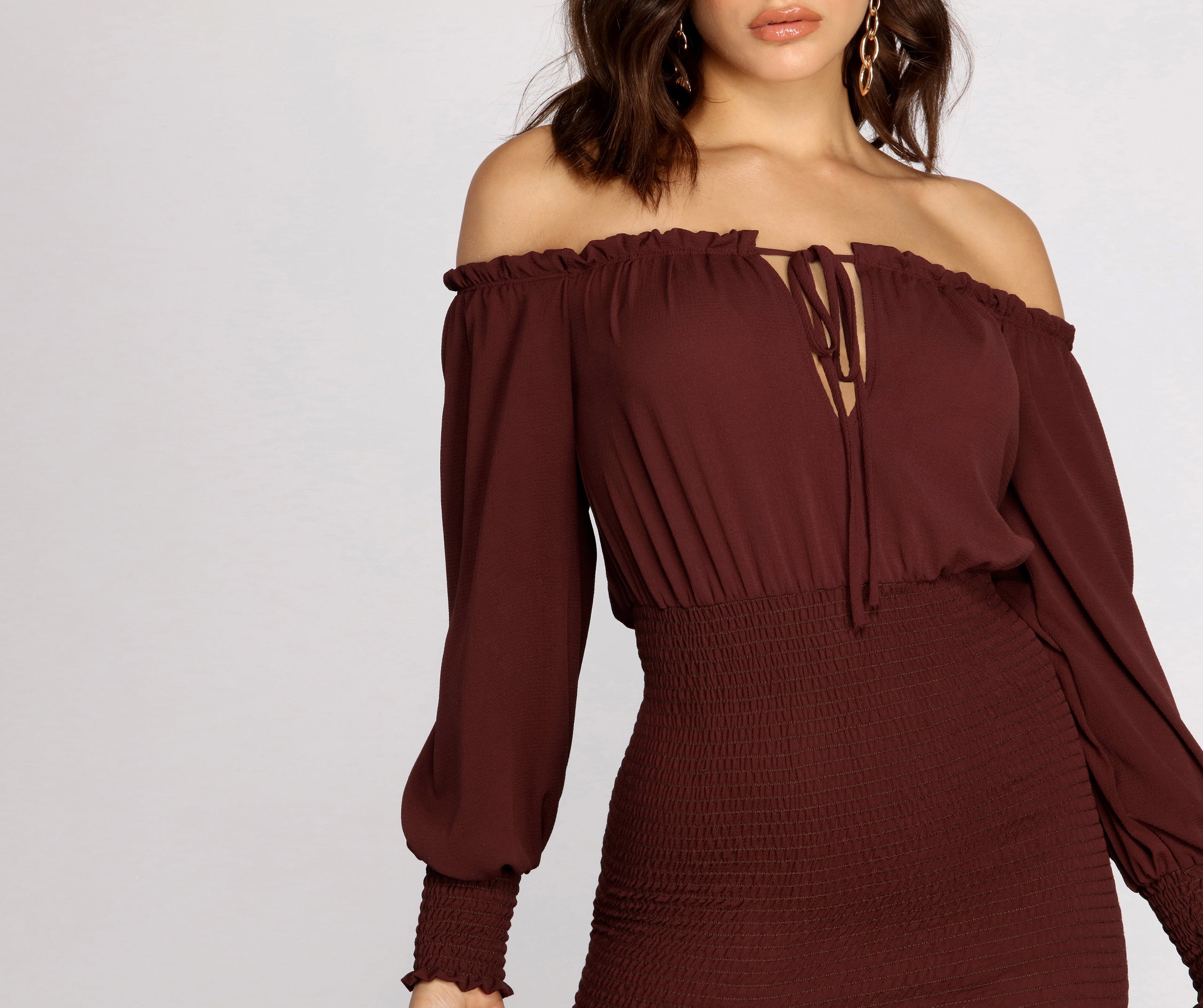 Smock It To Ya Off Shoulder Mini Dress